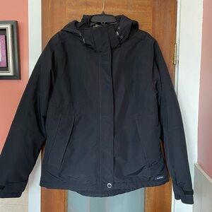 Lands End Black YOUTH Fleece Lined Waterproof Insulated Coat 10-12 (L) Reg $109